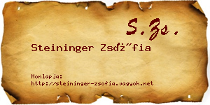 Steininger Zsófia névjegykártya